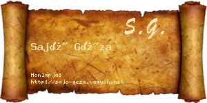 Sajó Géza névjegykártya