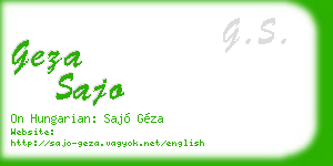 geza sajo business card