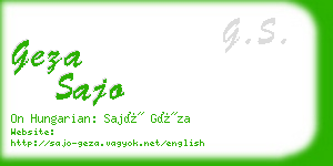 geza sajo business card